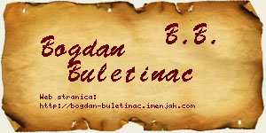 Bogdan Buletinac vizit kartica